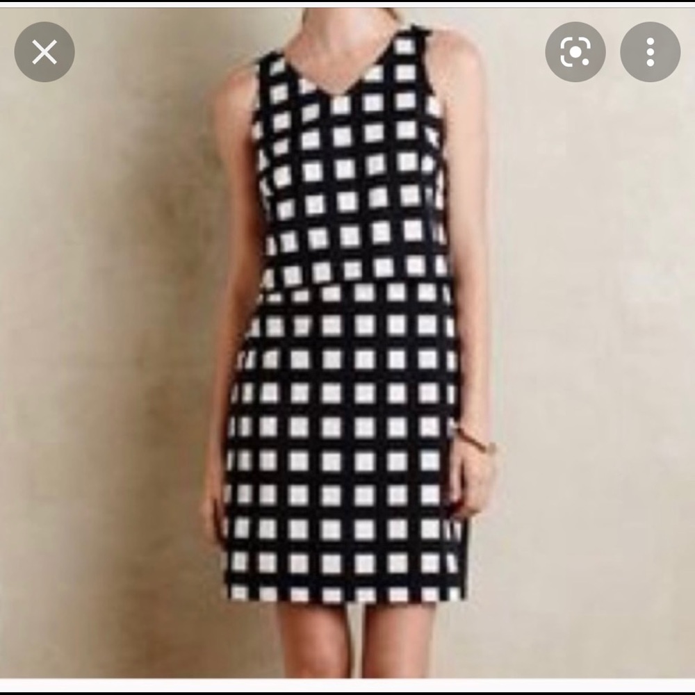 Anthropologie Tabitha black/white checkered dress